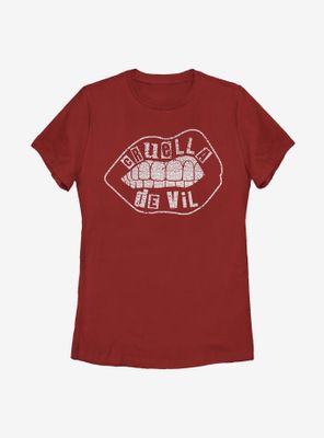 Disney Cruella De Vil Lip Design Womens T-Shirt