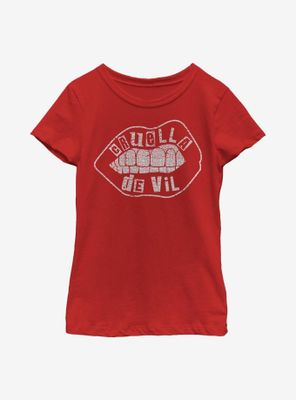 Disney Cruella De Vil Lip Design Youth Girls T-Shirt
