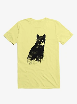 Ambivalence Cat & Clover Corn Silk Yellow T-Shirt