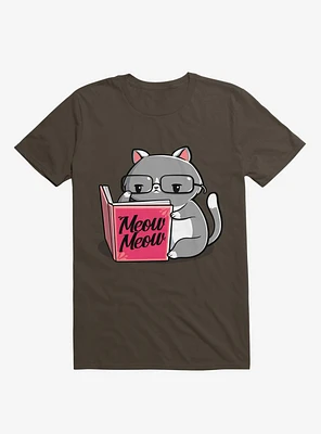 Books For Cats Meow Book Brown T-Shirt