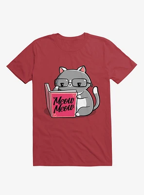 Books For Cats Meow Book Red T-Shirt