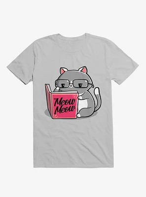 Books For Cats Meow Book Ice Grey T-Shirt