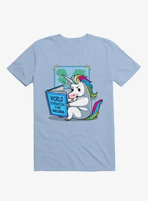World Domination For Unicorns Light Blue T-Shirt