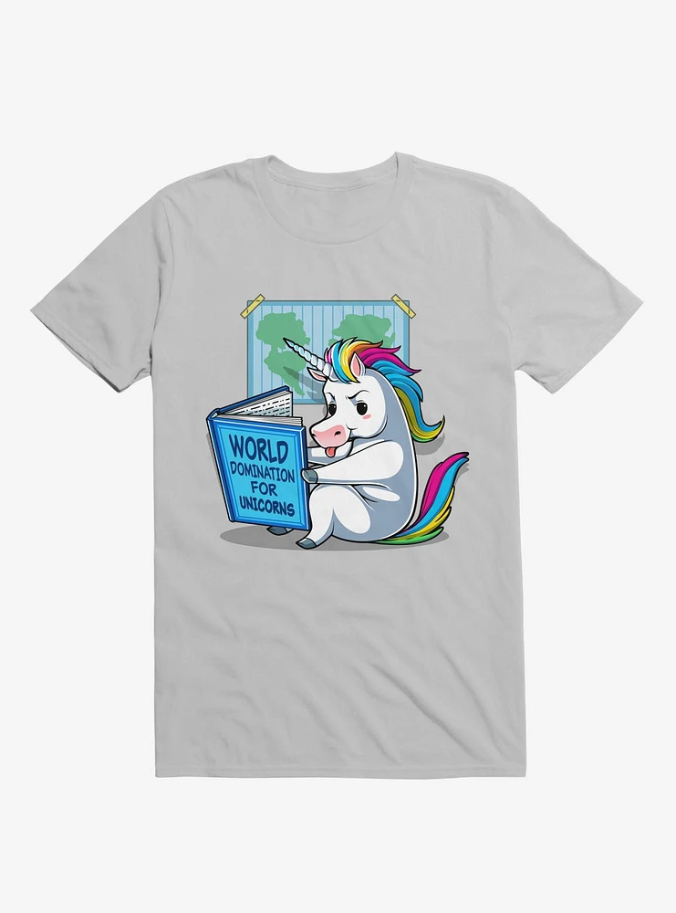 World Domination For Unicorns Ice Grey T-Shirt