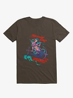 Cyberpunk Mermaid Brown T-Shirt