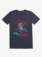 Cyberpunk Mermaid Navy Blue T-Shirt