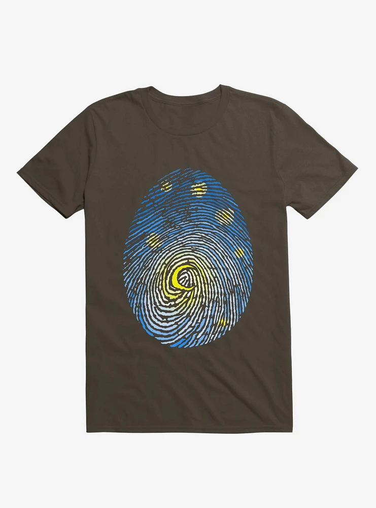 Aurora Fingerprint Brown T-Shirt