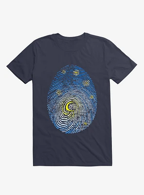 Aurora Fingerprint Navy Blue T-Shirt