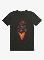 Cat Ice Cream Black T-Shirt