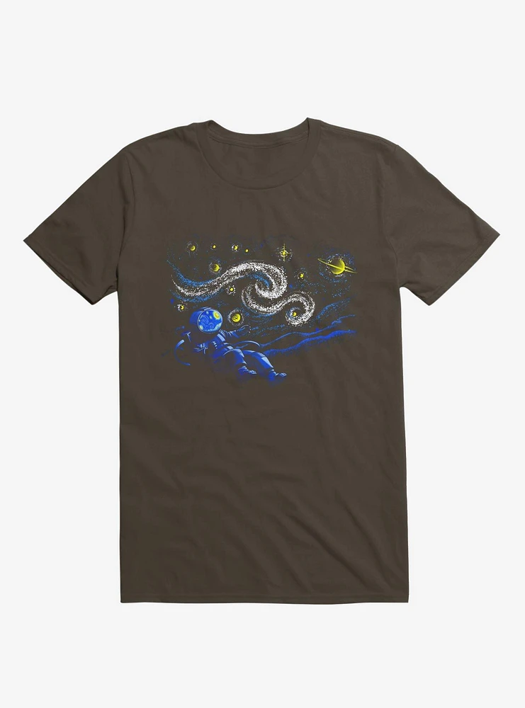 Starry Night Gravity Brown T-Shirt