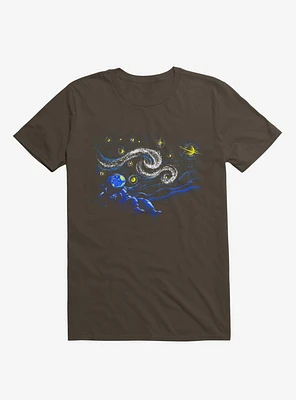 Starry Night Gravity Brown T-Shirt
