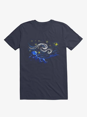 Starry Night Gravity Navy Blue T-Shirt