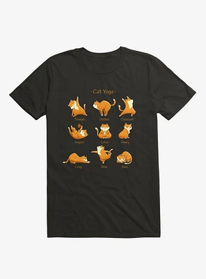 Yoga Cat Black T-Shirt