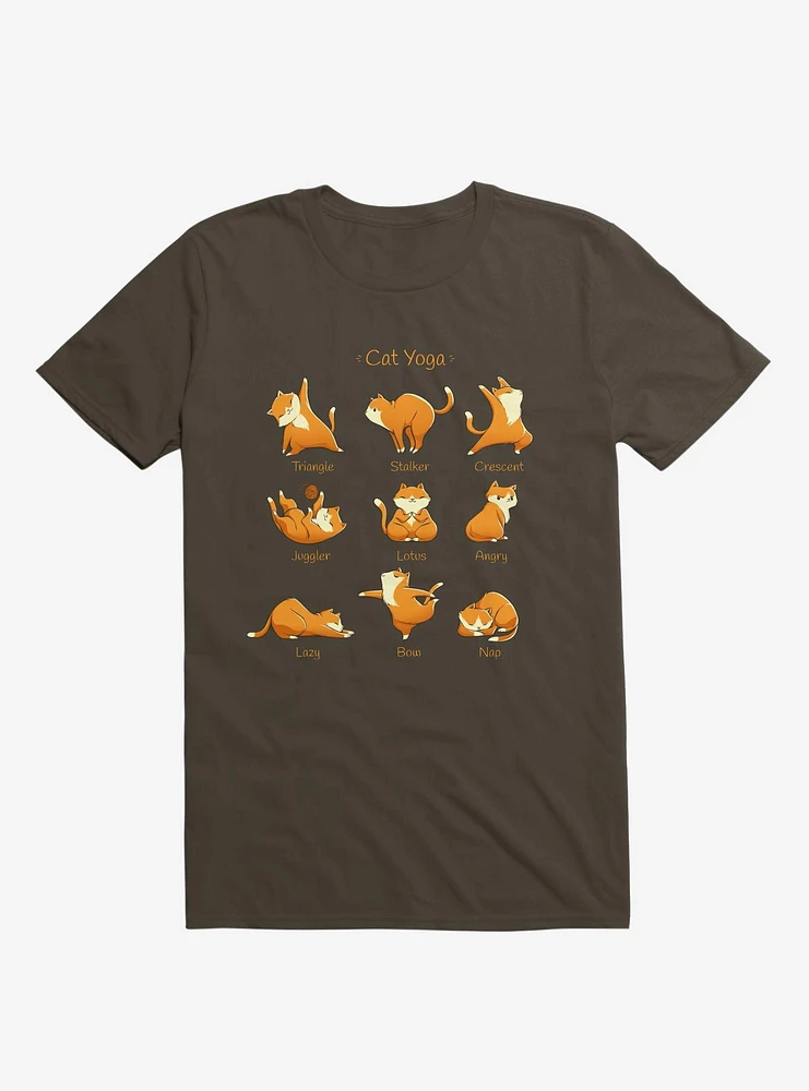 Yoga Cat Brown T-Shirt
