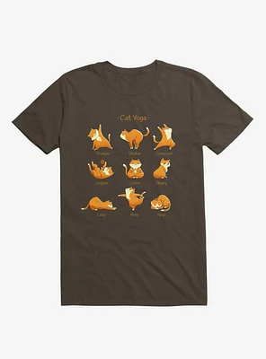 Yoga Cat Brown T-Shirt