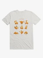 Yoga Cat White T-Shirt