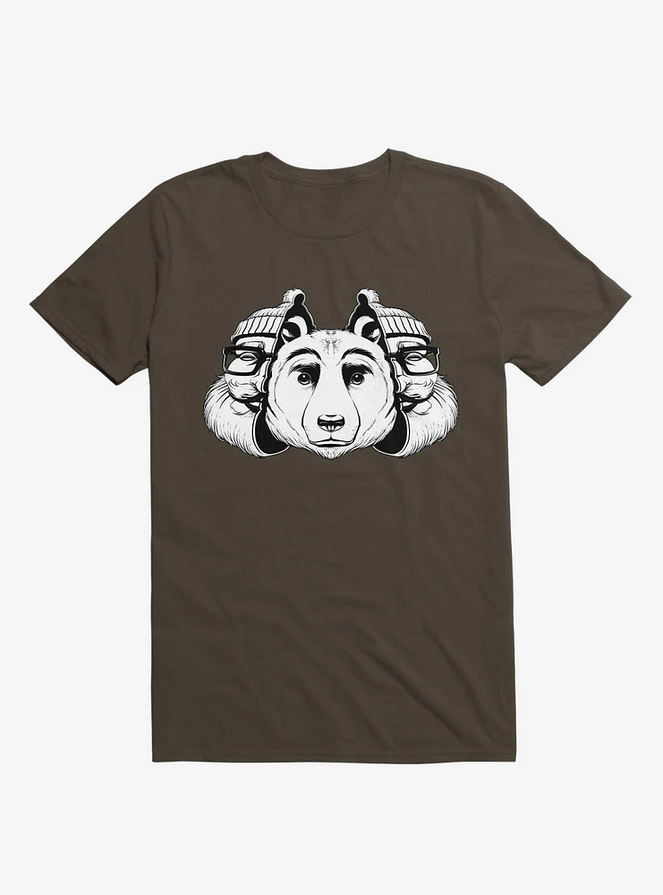 Bear Inside Black And White Brown T-Shirt
