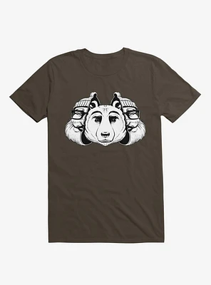 Bear Inside Black And White Brown T-Shirt