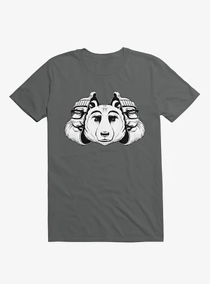 Bear Inside Black And White Charcoal Grey T-Shirt