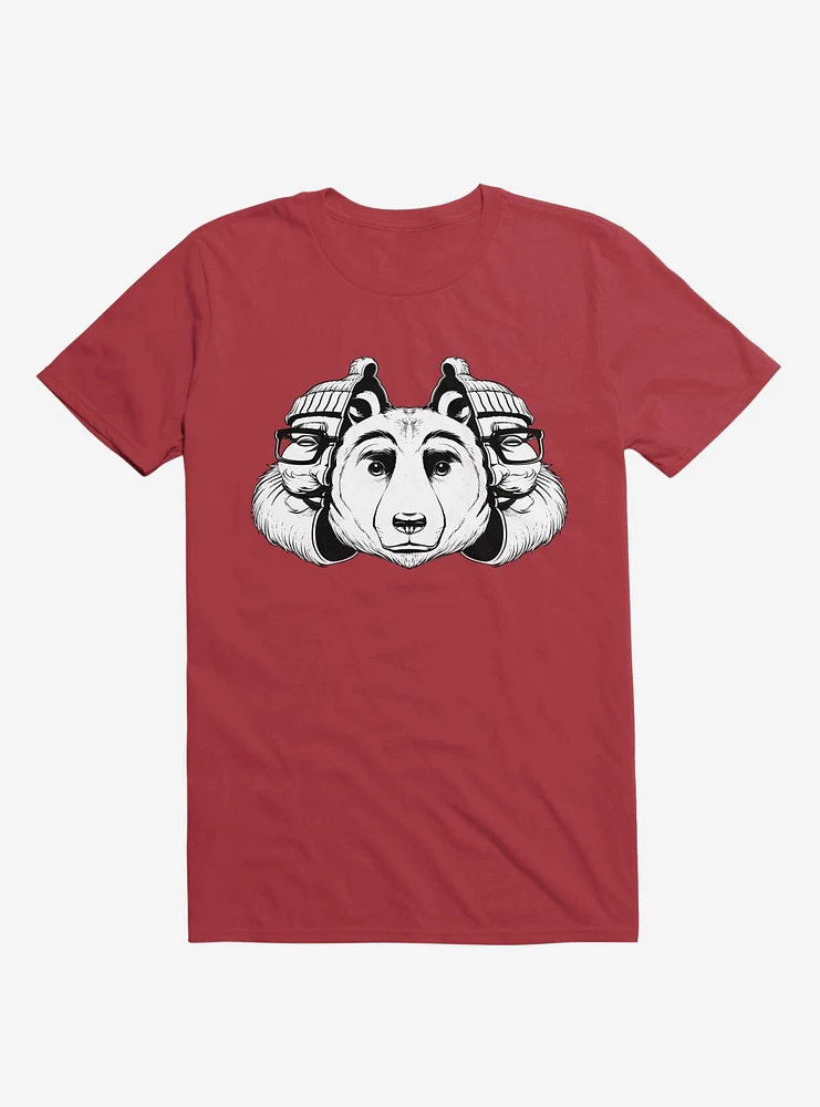 Bear Inside Black And White Red T-Shirt