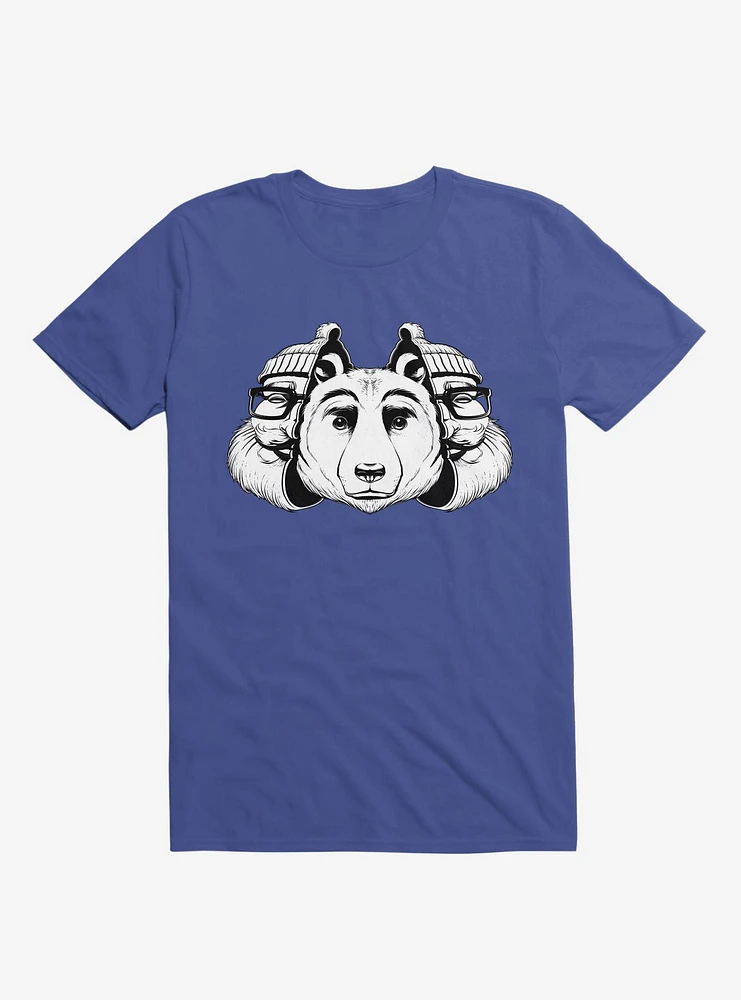 Bear Inside Black And White Royal Blue T-Shirt