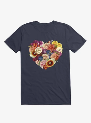 Blooming Love Navy Blue T-Shirt