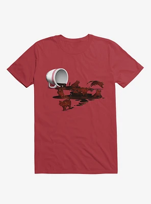 Coffee Cat Red T-Shirt