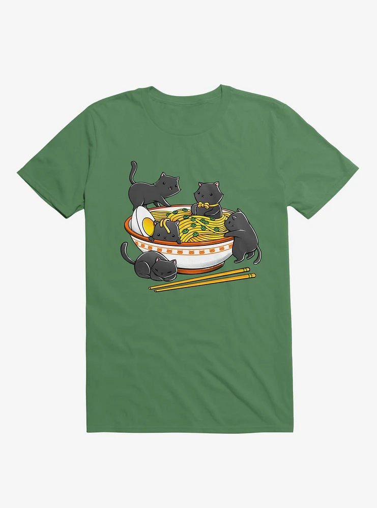 Kawaii Cat Ramen Noodles T-Shirt