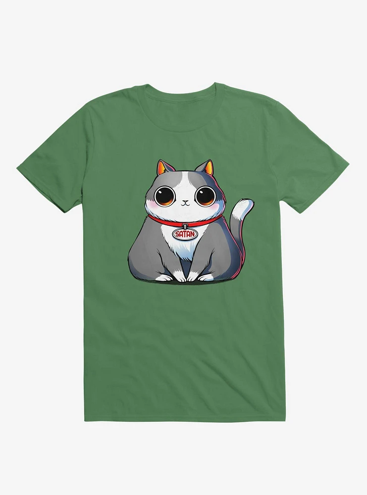 Satan Cat Kelly Green T-Shirt