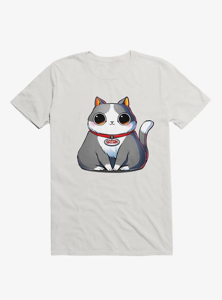 Satan Cat White T-Shirt