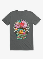 Unicorn Anatomy Sweet Inside Charcoal Grey T-Shirt