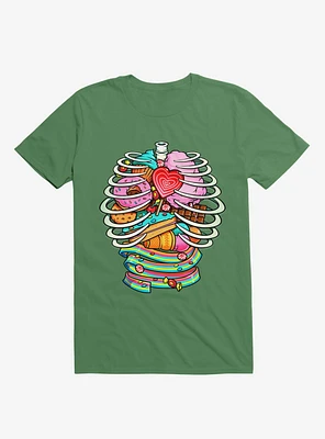 Unicorn Anatomy Sweet Inside Kelly Green T-Shirt