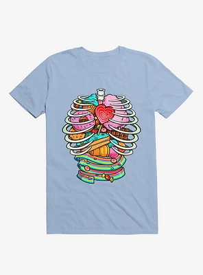 Unicorn Anatomy Sweet Inside Light Blue T-Shirt