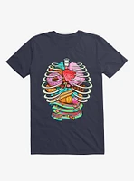 Unicorn Anatomy Sweet Inside Navy Blue T-Shirt