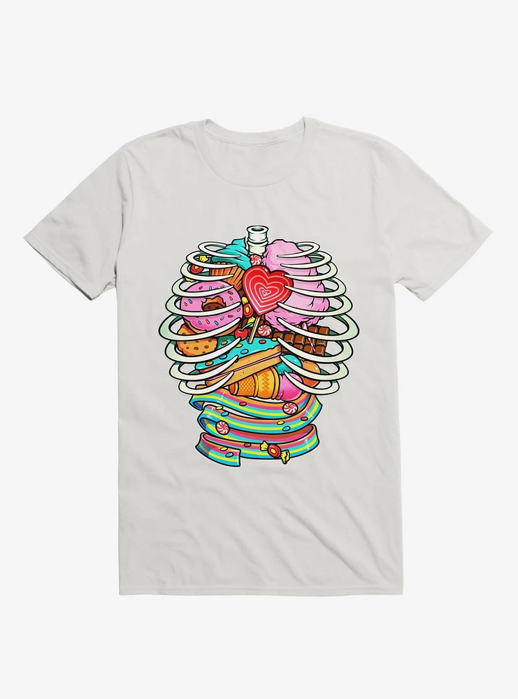 Unicorn Anatomy Sweet Inside White T-Shirt