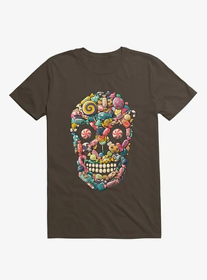 Candy Skull Brown T-Shirt