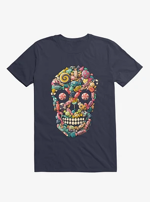 Candy Skull Navy Blue T-Shirt