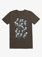 Cat Skull Party Brown T-Shirt