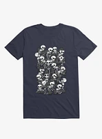 Cat Skull Party Navy Blue T-Shirt