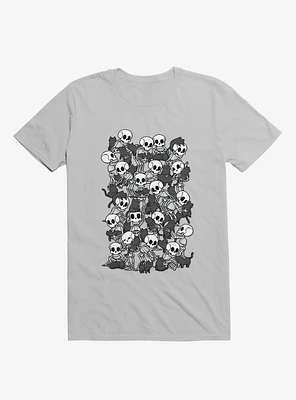 Cat Skull Party Ice Grey T-Shirt