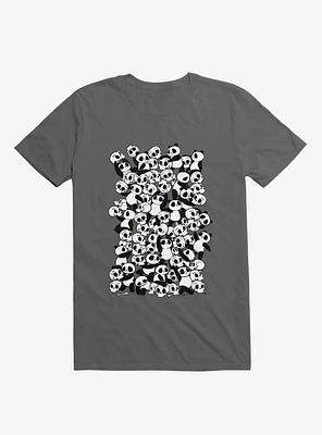 Dia De Los Muertos Panda Party Charcoal Grey T-Shirt
