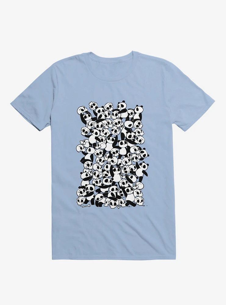 Dia De Los Muertos Panda Party Light Blue T-Shirt