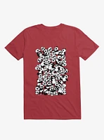 Dia De Los Muertos Panda Party Red T-Shirt
