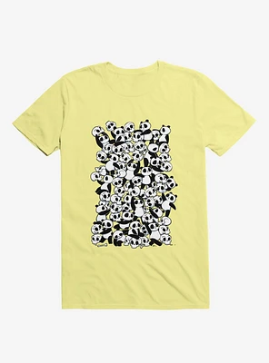 Dia De Los Muertos Panda Party Corn Silk Yellow T-Shirt