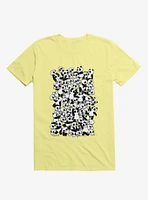 Dia De Los Muertos Panda Party Corn Silk Yellow T-Shirt