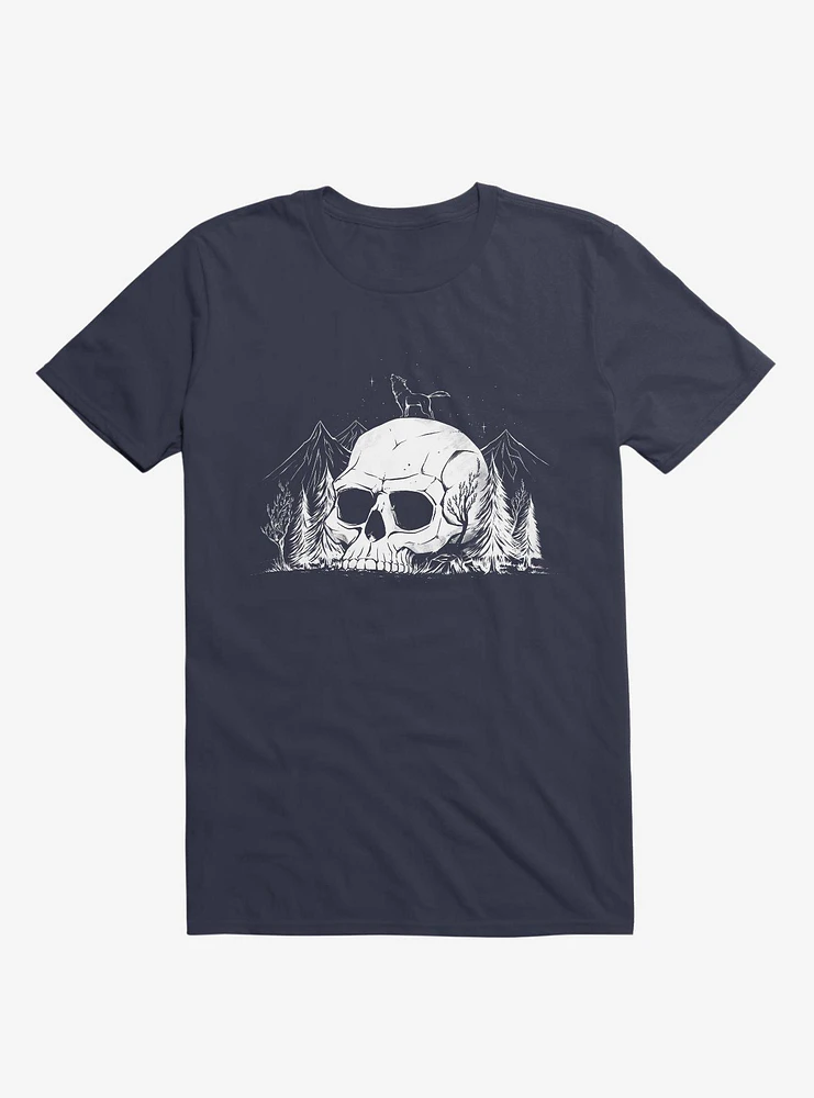 Skull Forest Navy Blue T-Shirt