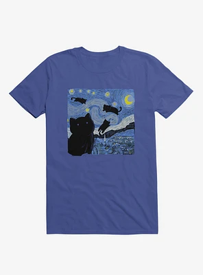 The Starry Cat Night Royal Blue T-Shirt