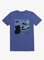 The Starry Cat Night Royal Blue T-Shirt