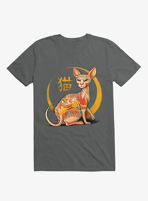 Yakuza Cat Charcoal Grey T-Shirt