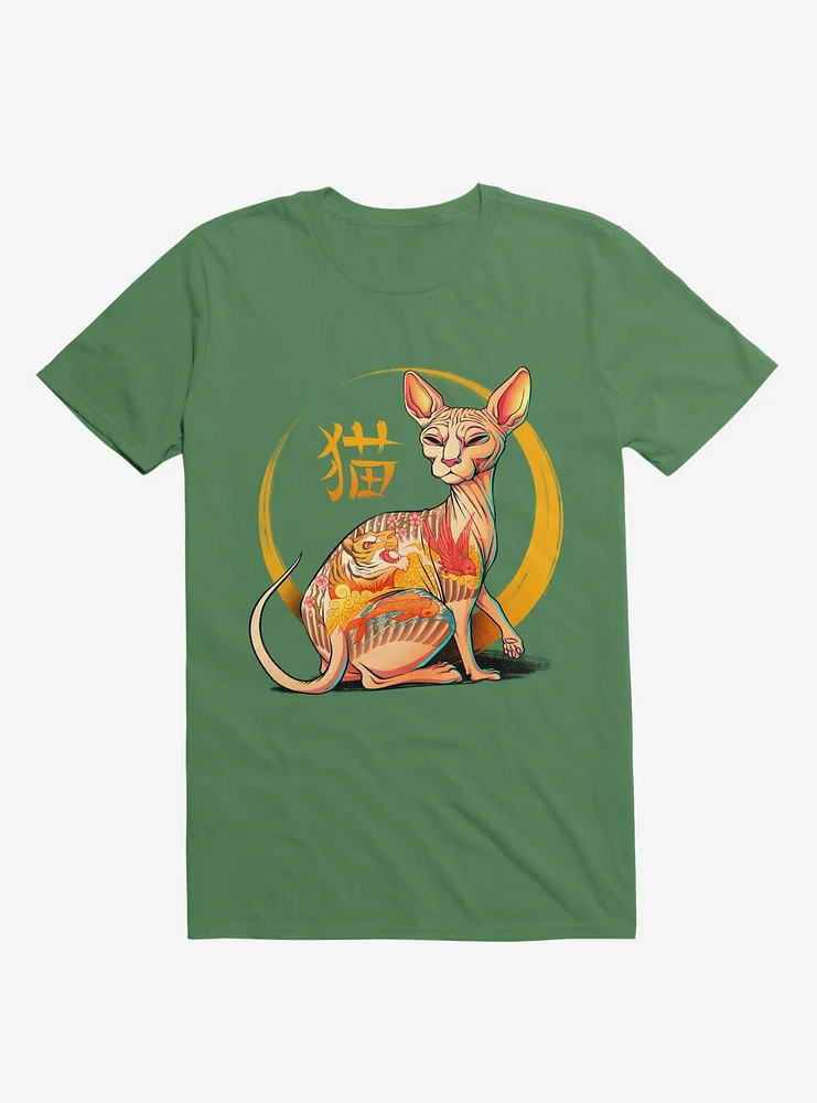 Yakuza Cat Kelly Green T-Shirt